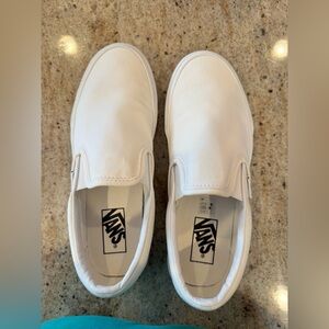 Vans Classic White Slip-On Shoes Size 8.5